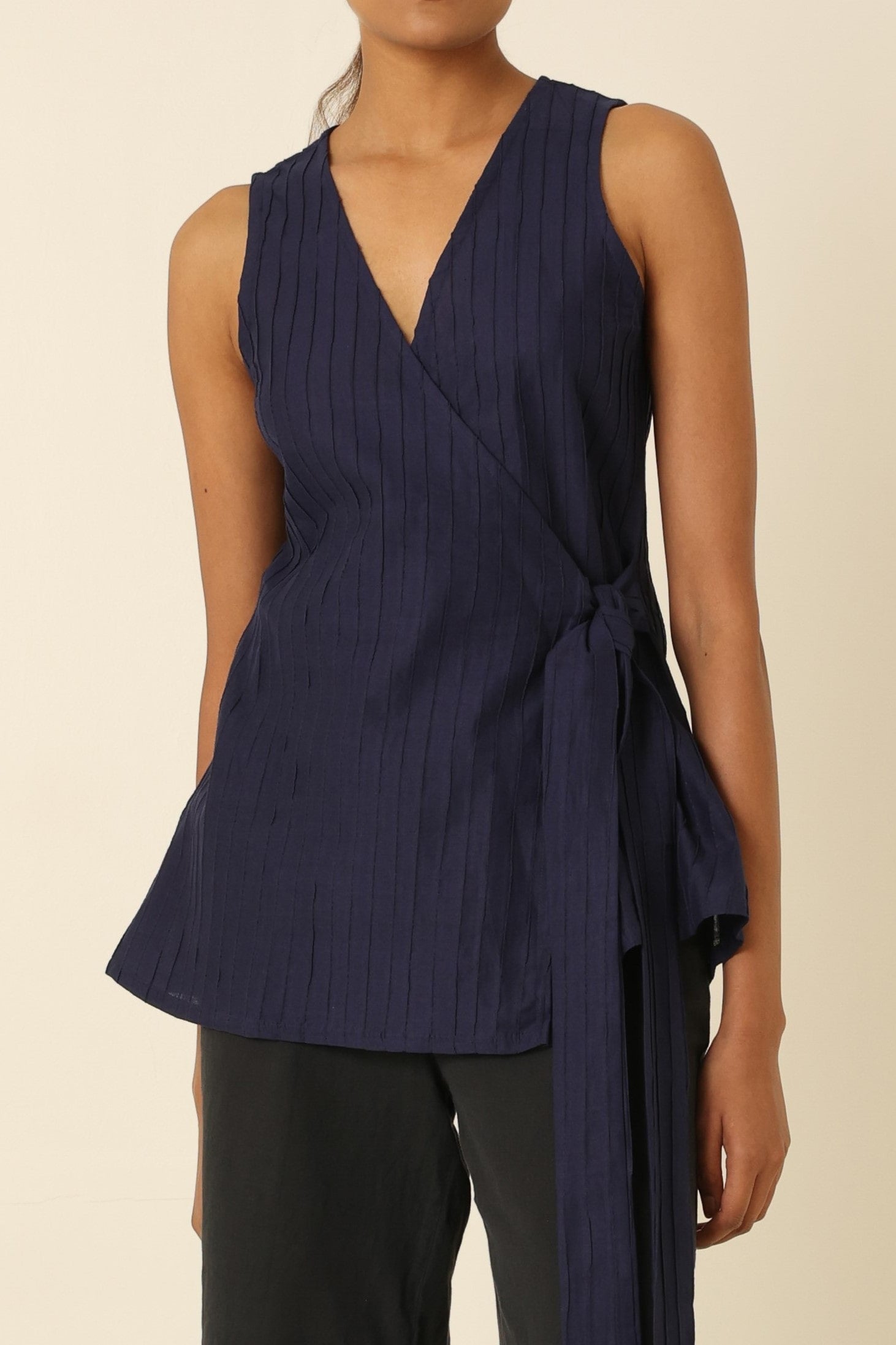 Mid-night Blues wrap-around top - ODD LAMA
