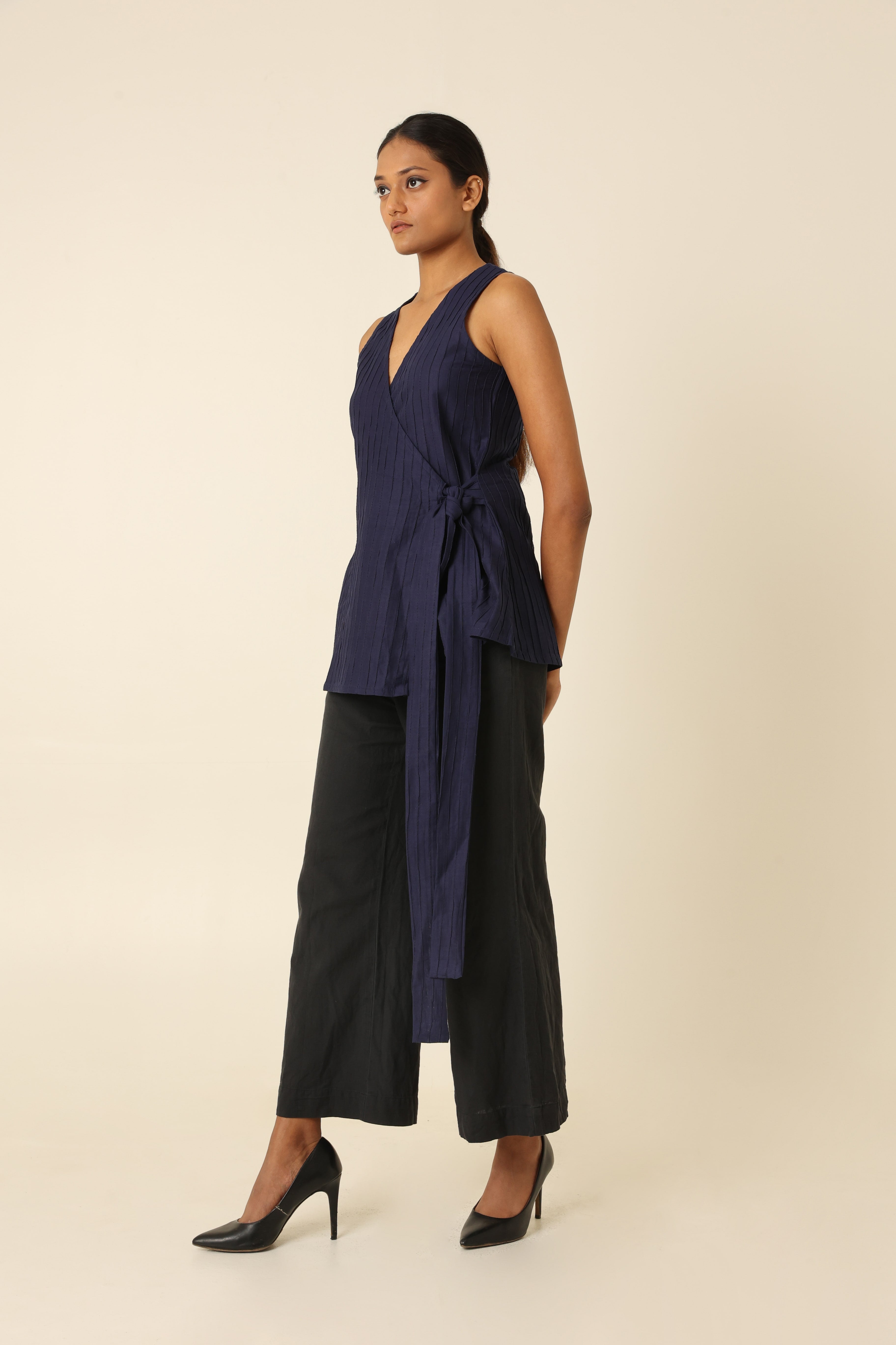 Mid-night Blues wrap-around top - ODD LAMA