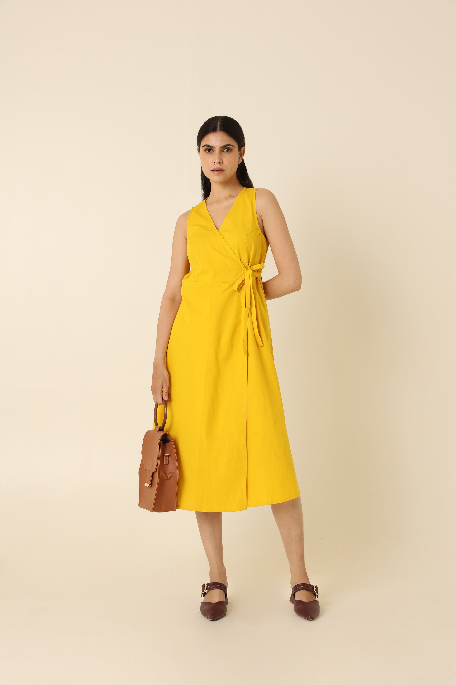 Bright side wrap-around dress